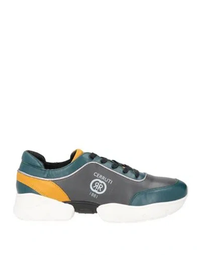 Cerruti 1881 Woman Sneakers Charcoal Size 8 Cow Leather In Gray