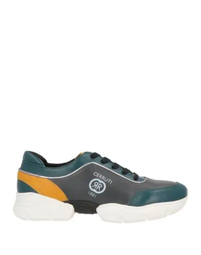 Cerruti 1881 Woman Sneakers Deep Teal Size 8 Cow Leather