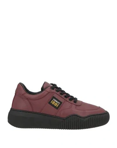 Cerruti 1881 Woman Sneakers Garnet Size 7 Calfskin In Burgundy