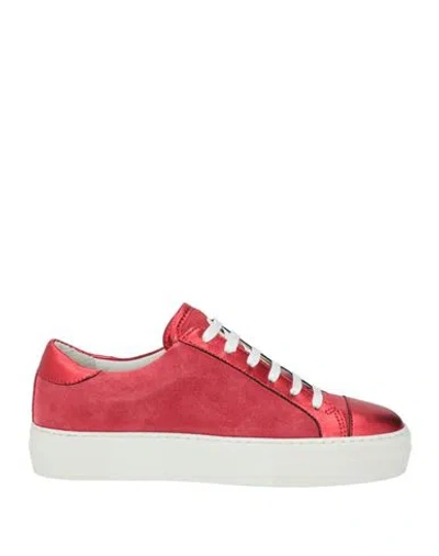 Cerruti 1881 Woman Sneakers Red Size 8 Calfskin