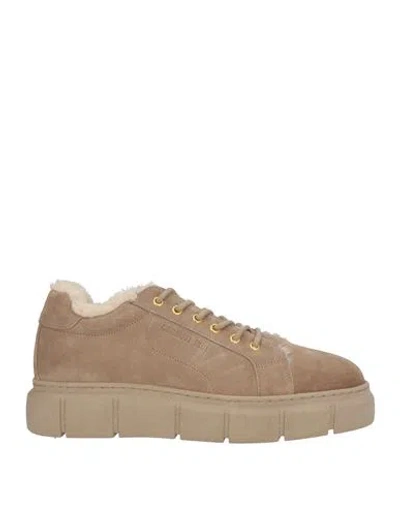 Cerruti 1881 Woman Sneakers Taupe Size 6 Calfskin In Multi