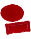 Certified International 2pc Perlette Red Platter Set