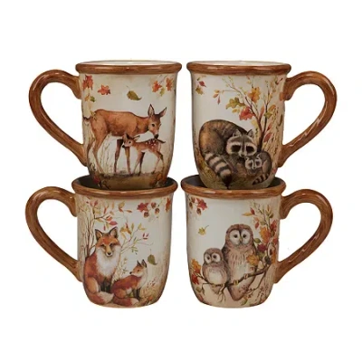 Certified International 4-pc. Animal Coffee Mug In Brown