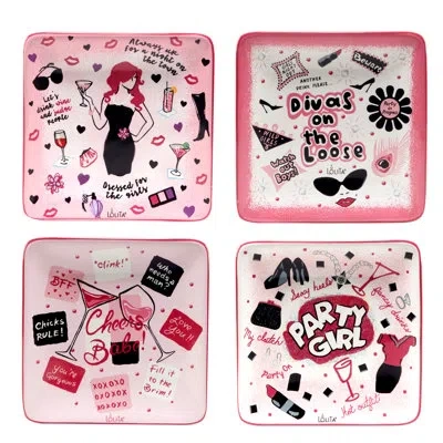 Certified International 4 Piece Lolita® Divas On The Loose Canape Plate