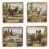 Certified International Mountain Summit 4-pc. Earthenware Appetizer Plate In Brown;white;green;beige