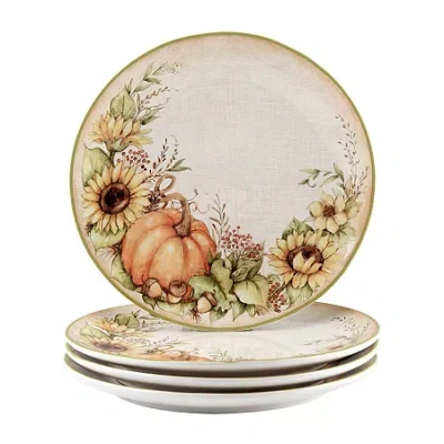 Certified International Autumn Breeze 4-pc. Earthenware Dinner Plate In Neutral
