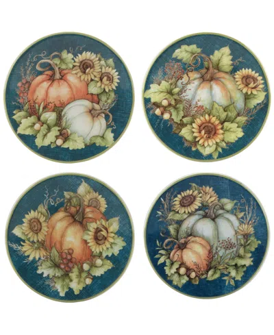 CERTIFIED INTERNATIONAL AUTUMN BREEZE CANAPE PLATES, SET OF 4