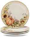 Certified International Autumn Breeze Set Of 4 Dinner Plates In Micscellan