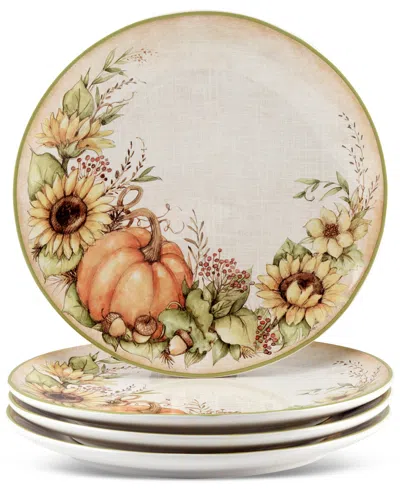 CERTIFIED INTERNATIONAL AUTUMN BREEZE DINNER PLATES, SET OF 4