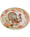 Certified International Autumn Breeze Oval Turkey Platter In Micscellan