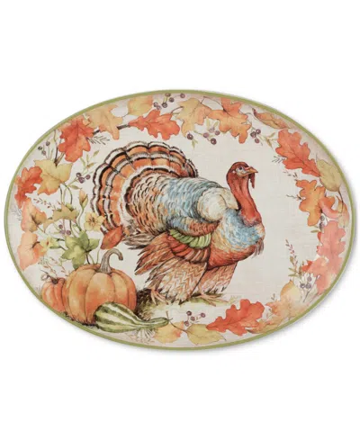 Certified International Autumn Breeze Oval Turkey Platter In Micscellan