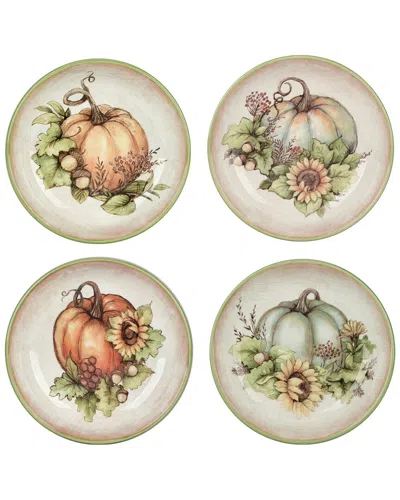 Certified International Autumn Breeze Set Of 4 Soup Bowls In Black