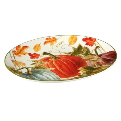 Certified International Autumn Harvest Oval Platter 16in X 12in In Multicolored