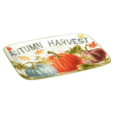 Certified International Autumn Harvest Rectangular Platter 14in X 10in In Multicolored