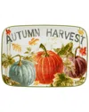 Certified International Autumn Harvest Earthenware Serving Platter In Multi