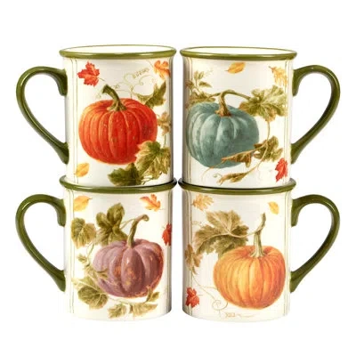 Certified International Autumn Harvest Set Of 4 Mug In Multicolored