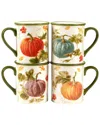 Certified International Autumn Harvest 4-pc. Coffee Mug In Multi