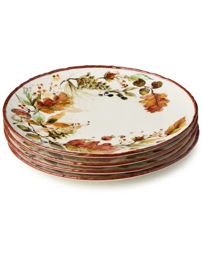 Certified International Autumn Meadows Set Of 4 Dinner Plates In Multi