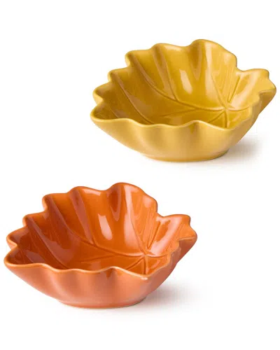 Certified International Autumn Meadows Set Of 4 Leaf Bowls In Multi