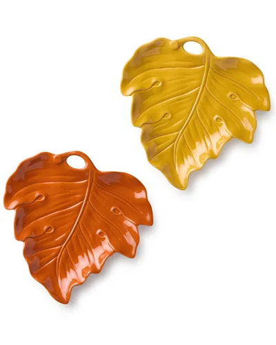 Certified International Autumn Meadows Set Of 4 Leaf Plates In Multi
