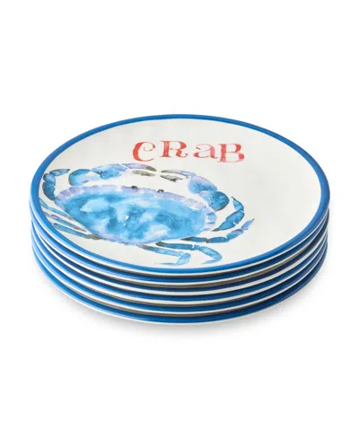 Certified International Beach House Crab Melamine 6-pc. Salad Plates, Service For 6 In Blue