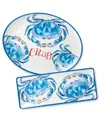 Certified International Beach House Crab Melamine 2pc Platter Set In No Color