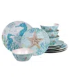 Certified International Beachcomber 12-pc. Dinnerware Set In Blue
