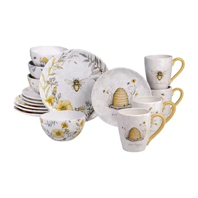 Certified International Bee Sweet 16-pc. Earthenware Dinnerware Set In White