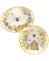 Certified International Bee Sweet 2pc Platter Set In Multicolor