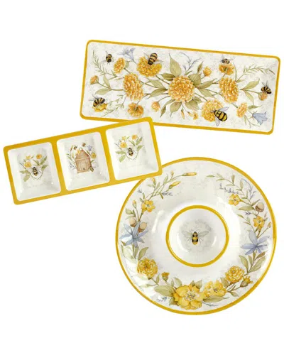 Certified International Bee Sweet 3pc Melamine Hostess Set In Multi