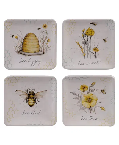 CERTIFIED INTERNATIONAL BEE SWEET 4-PC. CANAPE PLATES ASST.