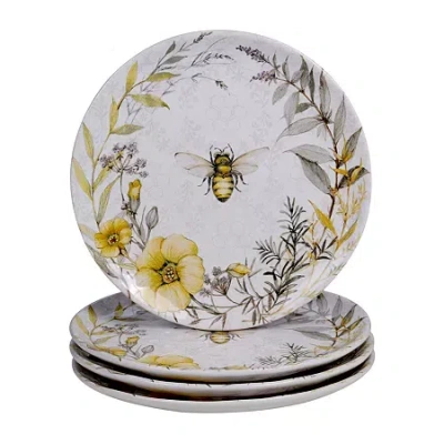 Certified International Bee Sweet 4-pc. Earthenware Dinner Plate In White