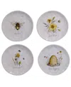 Certified International Bee Sweet 4-pc. Salad Plates Asst. In White,yellow,black