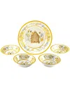 Certified International Bee Sweet 5pc Melamine Salad/serving Set In Multicolor