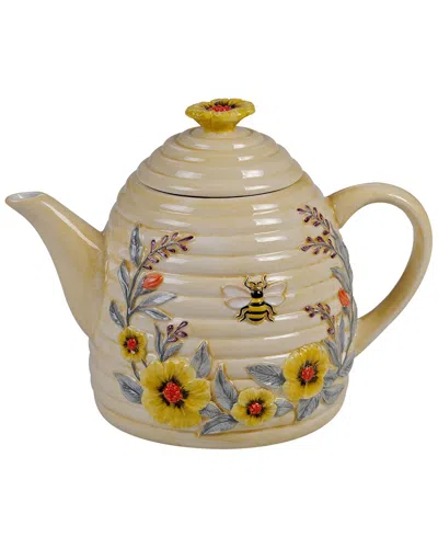 Certified International Bee Sweet Beehive Teapot In Multicolor