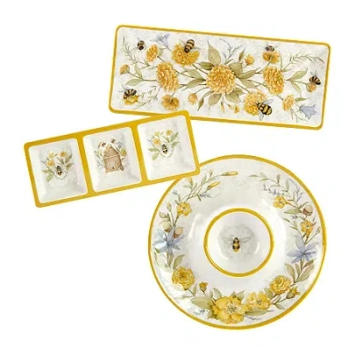 Certified International Bee Sweet Hostess 3-pc. Serving Set In Yellow