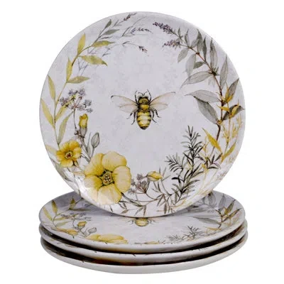 Certified International Bee Sweet Set/4 Dinner Plate In Yellow