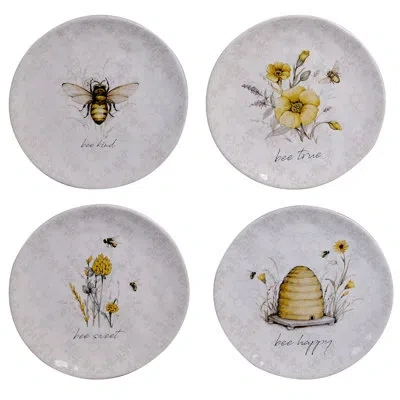 Certified International Bee Sweet Set/4 Salad Plate  4 Asst. In Yellow