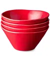 Certified International Berry Red Christmas Set Of 4 Ice Cream Bowls In Red