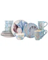 Certified International Beyond The Shore 16-pc. Earthenware Dinnerware Set In Blue