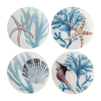Certified International Beyond The Shore 4-pc. Earthenware Dinner Plate In Blue