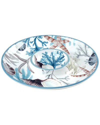 Certified International Beyond The Shore Chip & Dip In Blue