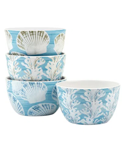CERTIFIED INTERNATIONAL BEYOND THE SHORE SET OF 4 ICE CREAM BOWLS