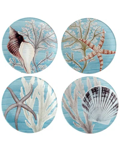 Certified International Beyond The Shore Set Of 4 Salad Plates