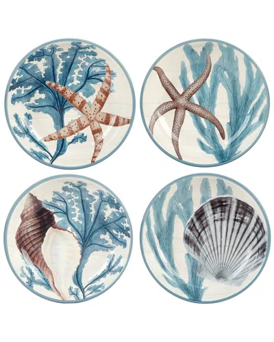 Certified International Beyond The Shore Set Of 4 Soup Bowls In Multi