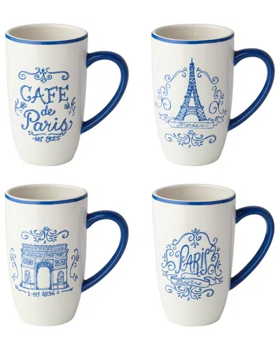 Certified International Bistro Set Of 4 Mugs In Multi