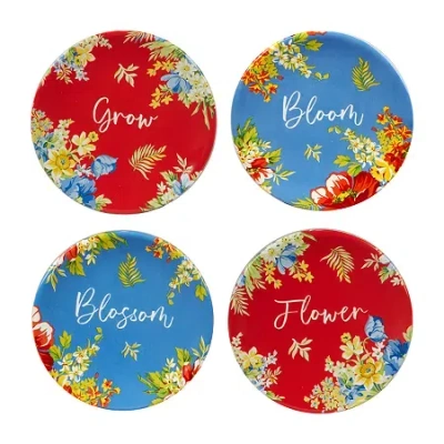 Certified International Blossom 4-pc. Earthenware Appetizer Plate In Multi