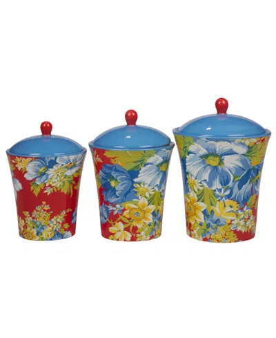 Certified International Blossom Set Of 3 Canisters In Miscellaneous