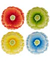 Certified International Blossom Set Of Four 3d Floral Dessert Plates In Miscellaneous