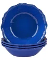 Certified International Blue Indigo Crackle Melamine Set Of 4 All Purpose Bowl In Blue